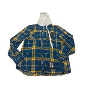 Harry Potter Ravenclaw Hooded Flannel Button Up Size Medium Unisex Boxlunch